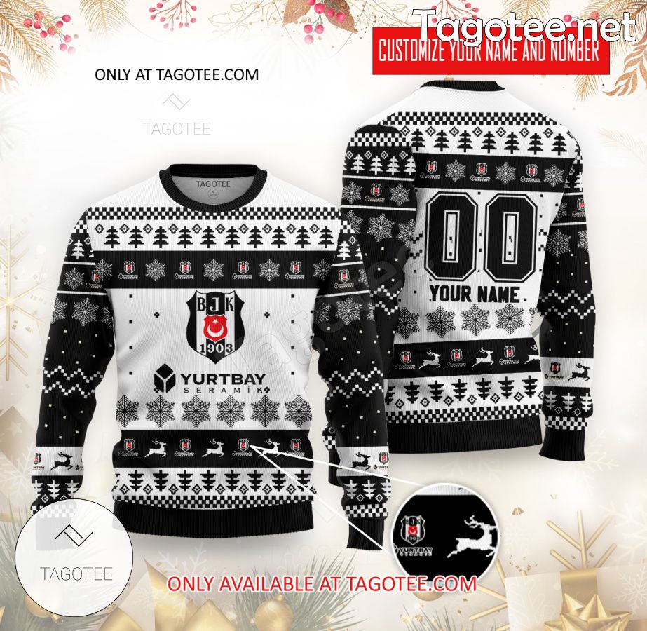 Besiktas Yurtbay Seramik Handball Custom Ugly Christmas Sweater - BiShop