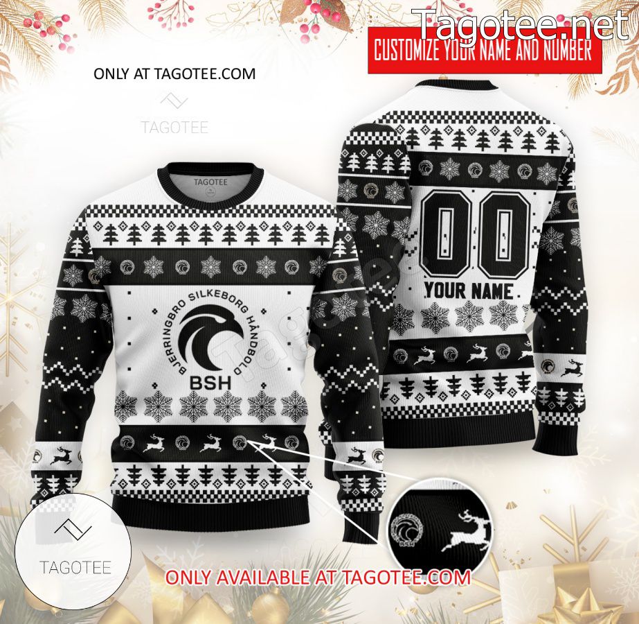 Bjerringbro-Silkeborg Handball Custom Ugly Christmas Sweater - BiShop