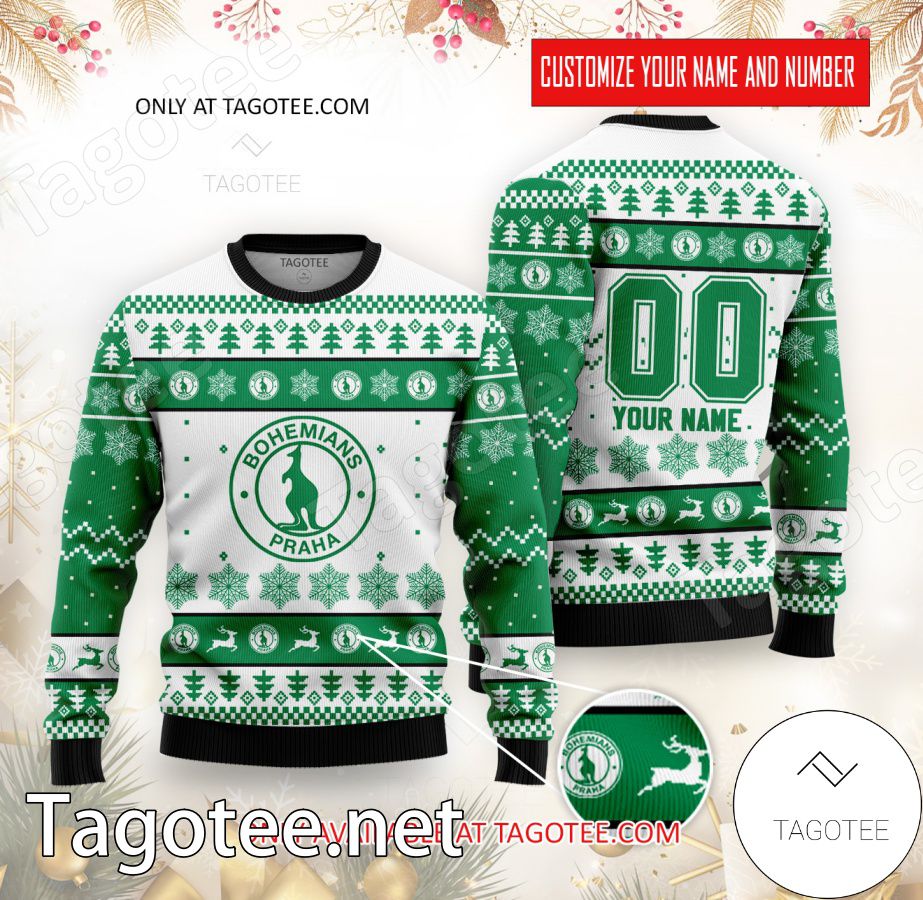 Bohemians Praha Custom Ugly Christmas Sweater - EmonShop