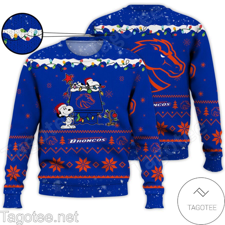 Boise State Broncos Snoopy NCAA Ugly Christmas Sweater