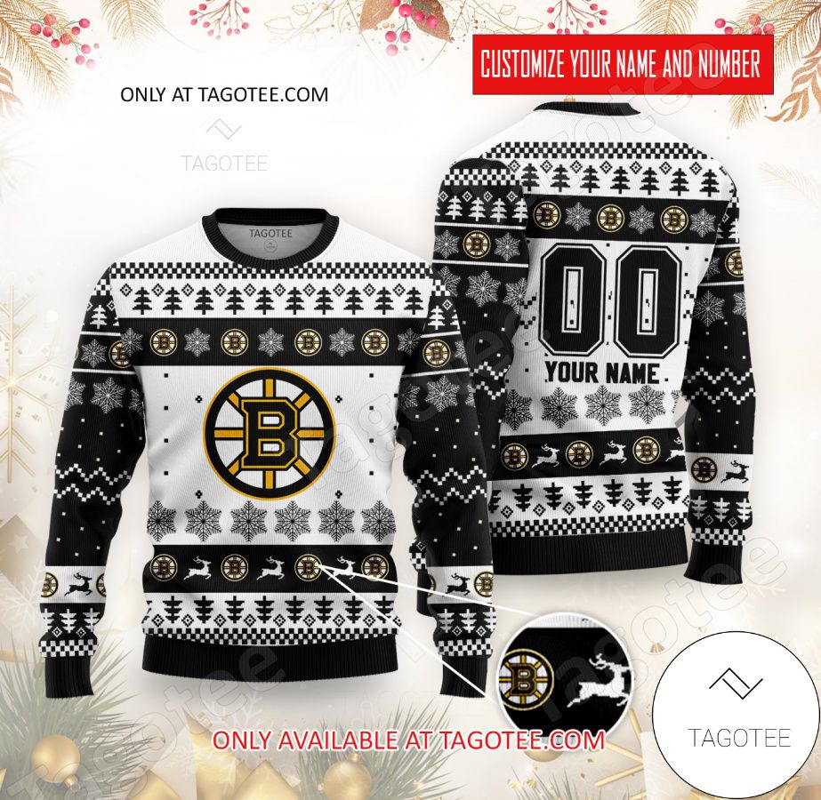 Boston Bruins Hockey Custom Ugly Christmas Sweater - EmonShop