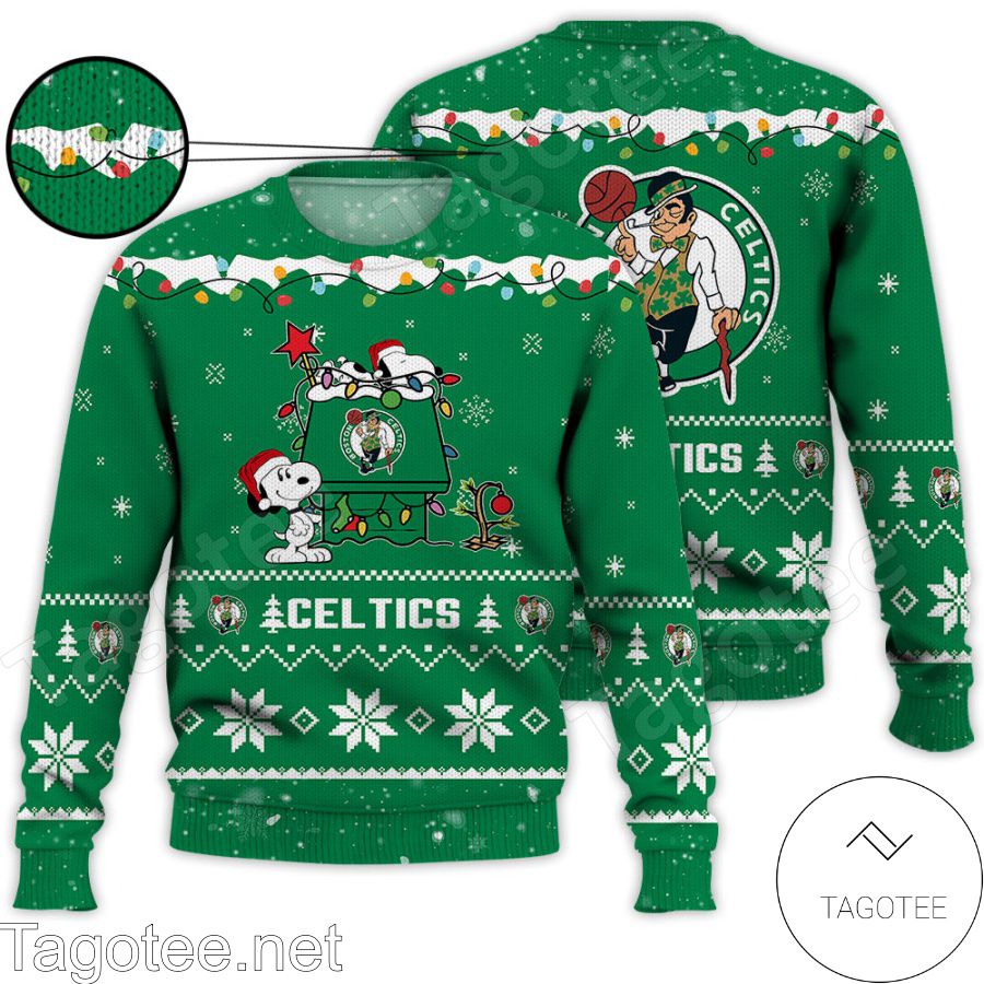 Boston Celtics Snoopy NBA Ugly Christmas Sweater