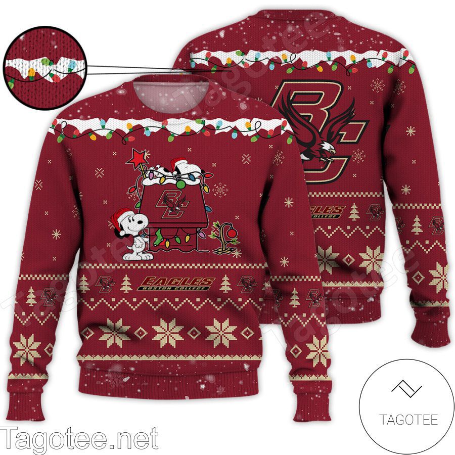 Boston College Eagles Snoopy NCAA Ugly Christmas Sweater