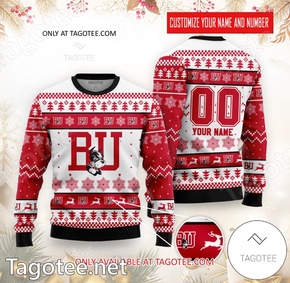 Boston University Terriers Hockey Custom Ugly Christmas Sweater - BiShop