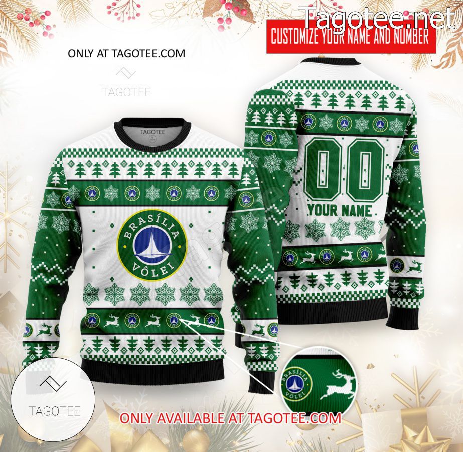 Brasilia Volei Women Volleyball Custom Ugly Christmas Sweater - BiShop