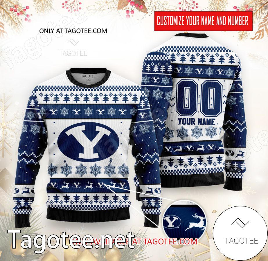 Brigham Young College Rugby Custom Ugly Christmas Sweater - BiShop