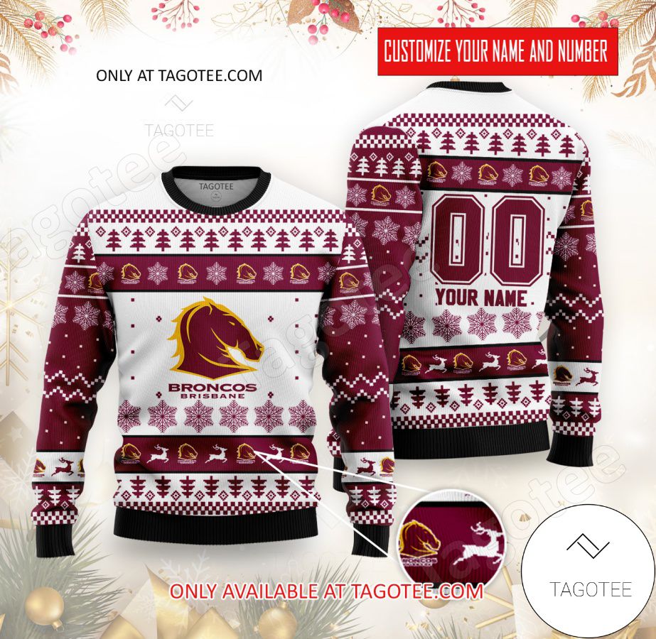 Brisbane Broncos Custom Ugly Christmas Sweater - EmonShop