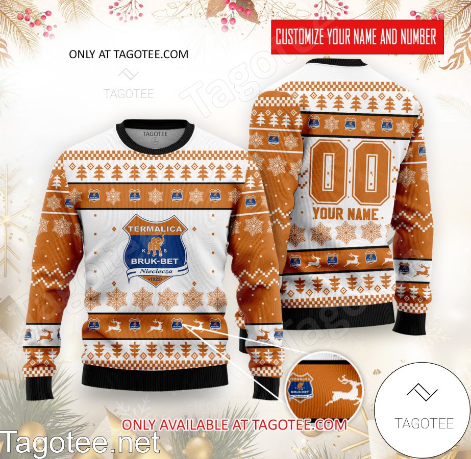 Bruk-Bet Termalica Nieciecza Custom Ugly Christmas Sweater - MiuShop