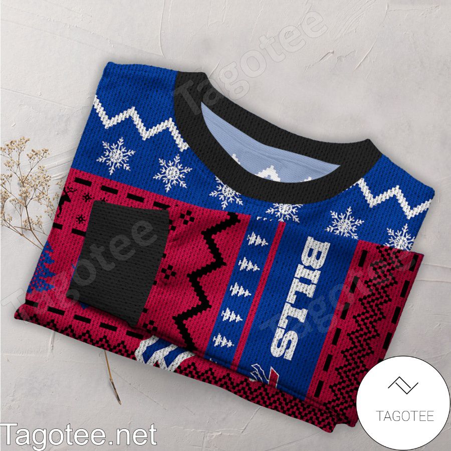 Buffalo Bills NFL Football Knit Pattern Ugly Christmas Sweater a