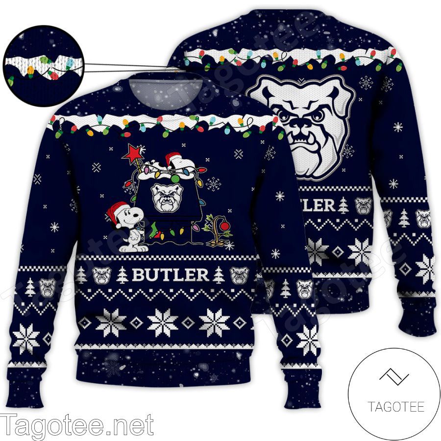 Butler Bulldogs Snoopy NCAA Ugly Christmas Sweater