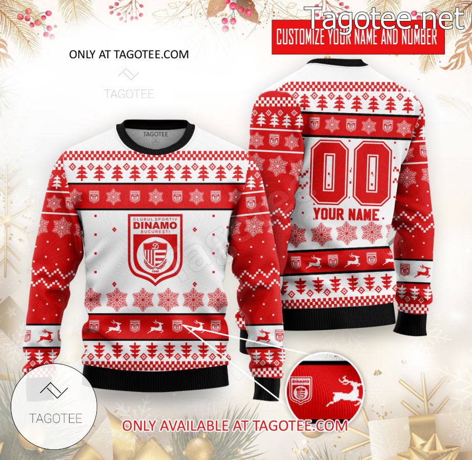 C.S. Dinamo Bucuresti Handball Custom Ugly Christmas Sweater - BiShop