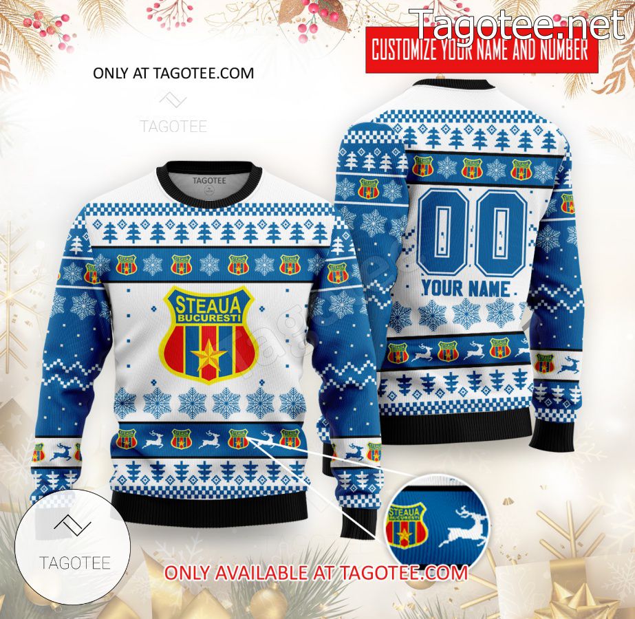 CSA Steaua Bucuresti Handball Custom Ugly Christmas Sweater - BiShop