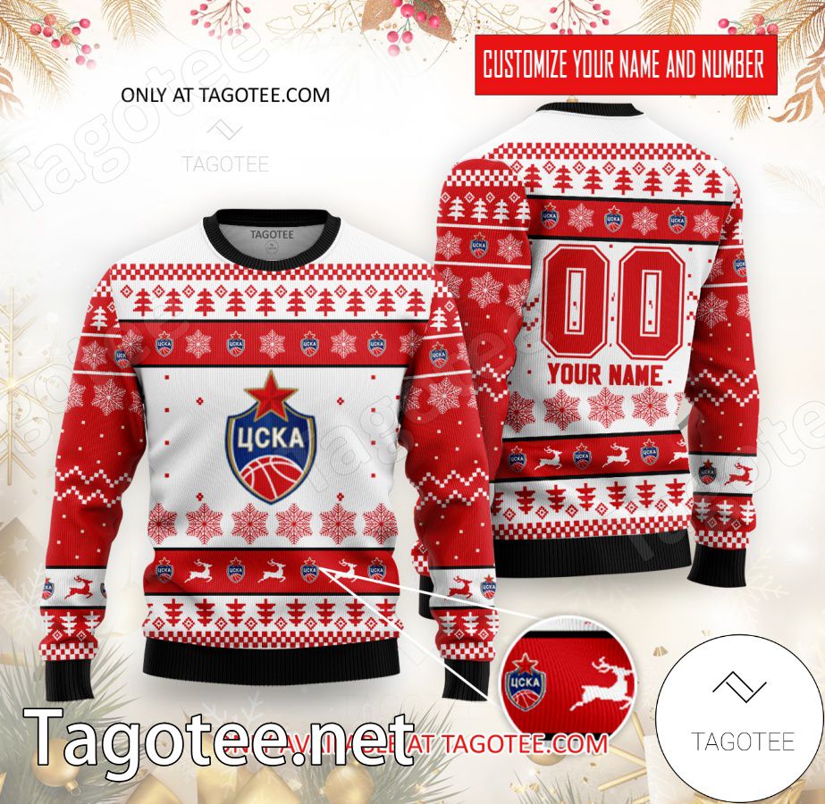 CSKA Moscow Custom Ugly Christmas Sweater - BiShop