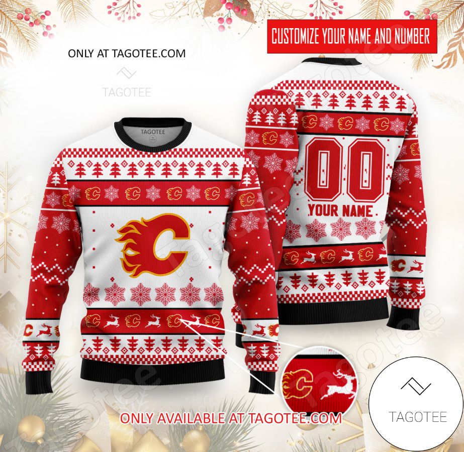 Calgary Flames Hockey Custom Ugly Christmas Sweater - EmonShop