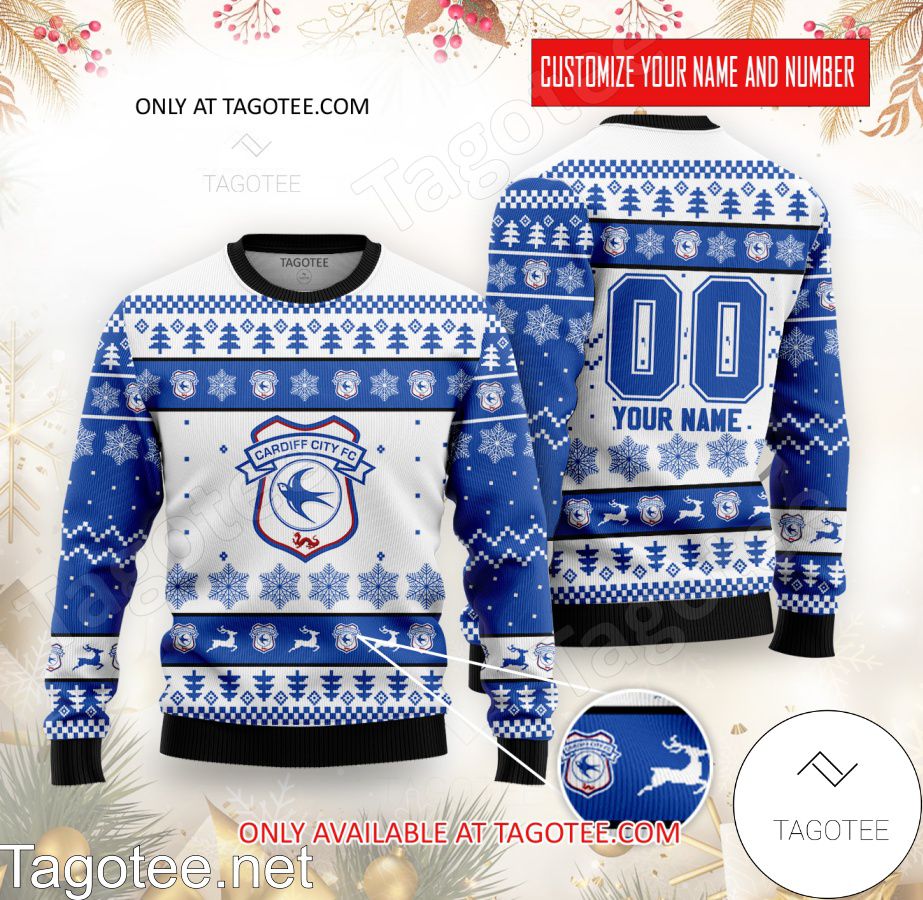 Cardiff City Custom Ugly Christmas Sweater