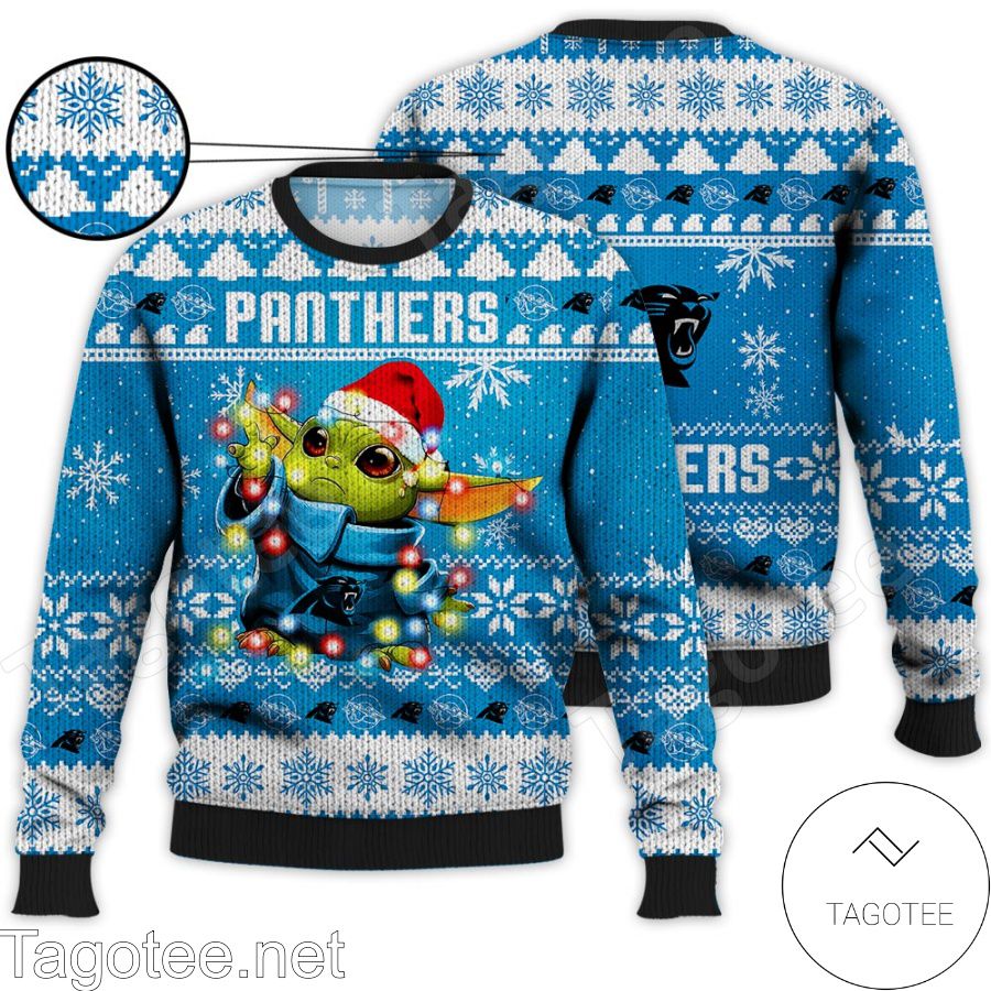 Carolina Panthers Baby Yoda Star Wars NFL Ugly Christmas Sweater