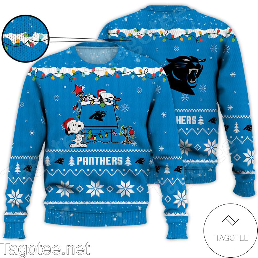 Carolina Panthers Snoopy NFL Ugly Christmas Sweater