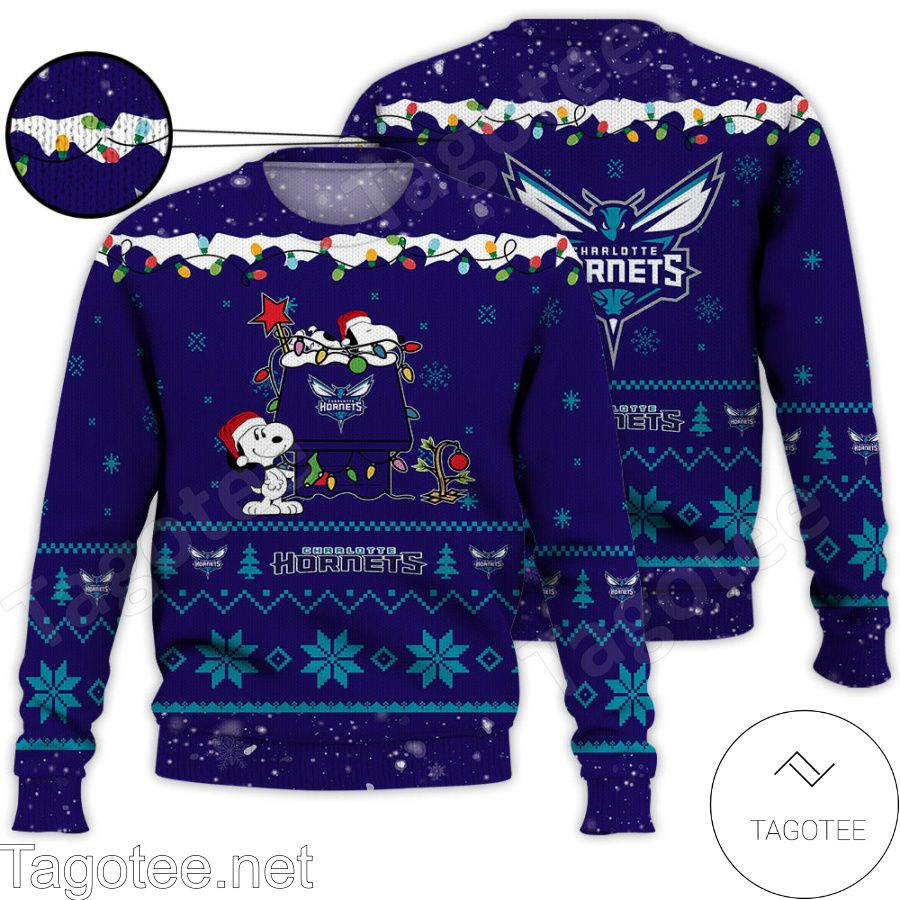 Charlotte Hornets Snoopy NBA Ugly Christmas Sweater