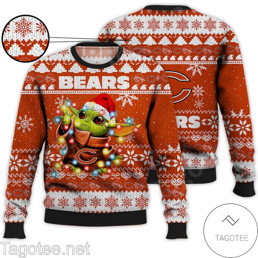 Chicago Bears Baby Yoda Star Wars NFL Ugly Christmas Sweater