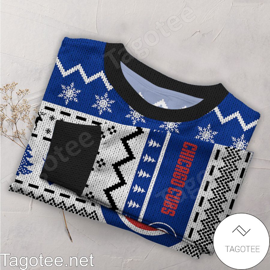 Chicago Cubs MLB Baseball Knit Pattern Ugly Christmas Sweater a