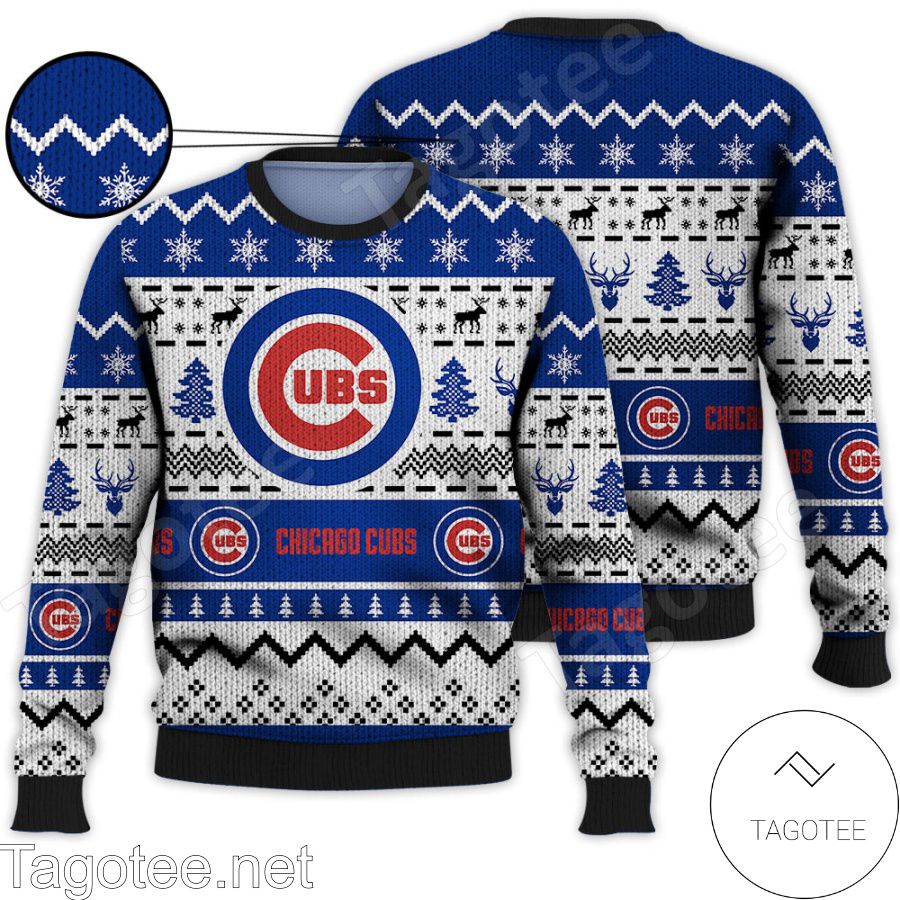 Chicago Cubs MLB Baseball Knit Pattern Ugly Christmas Sweater