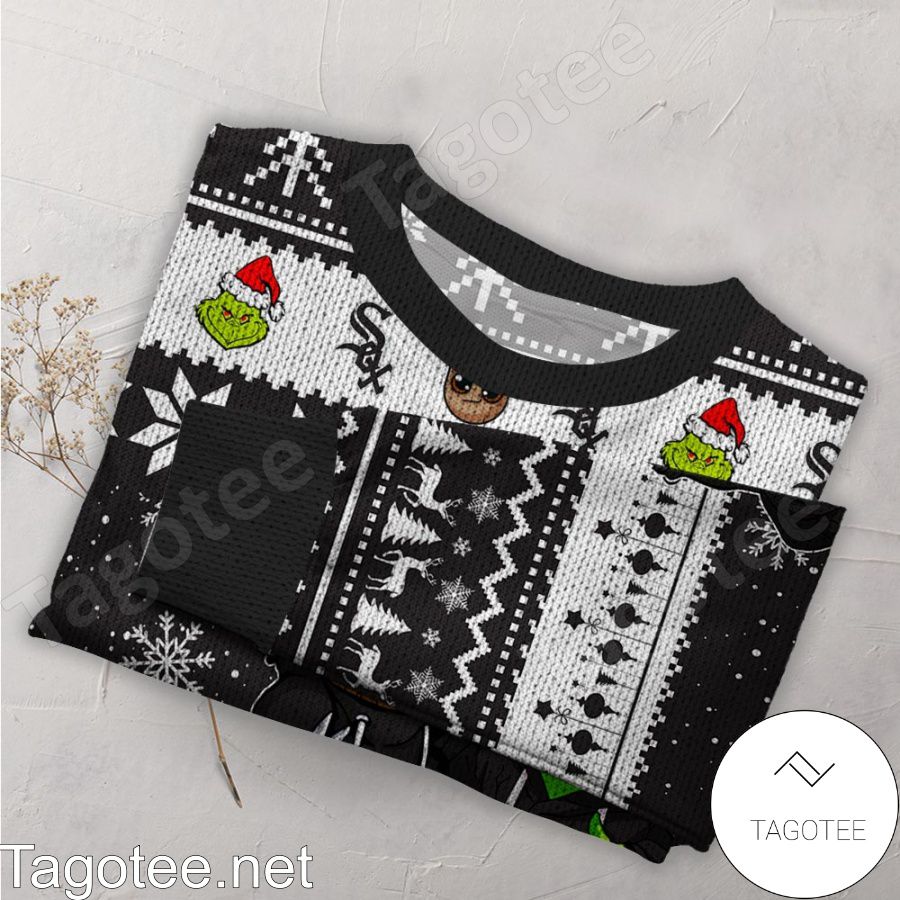 Chicago White Sox Baby Groot And Grinch MLB Ugly Christmas Sweater a