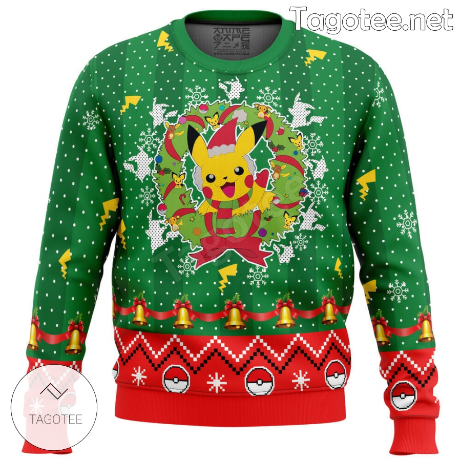 Christmas Pikachu Pokemon Xmas Ugly Christmas Sweater