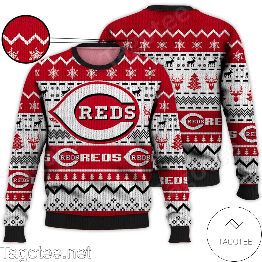 Cincinnati Reds MLB Baseball Knit Pattern Ugly Christmas Sweater