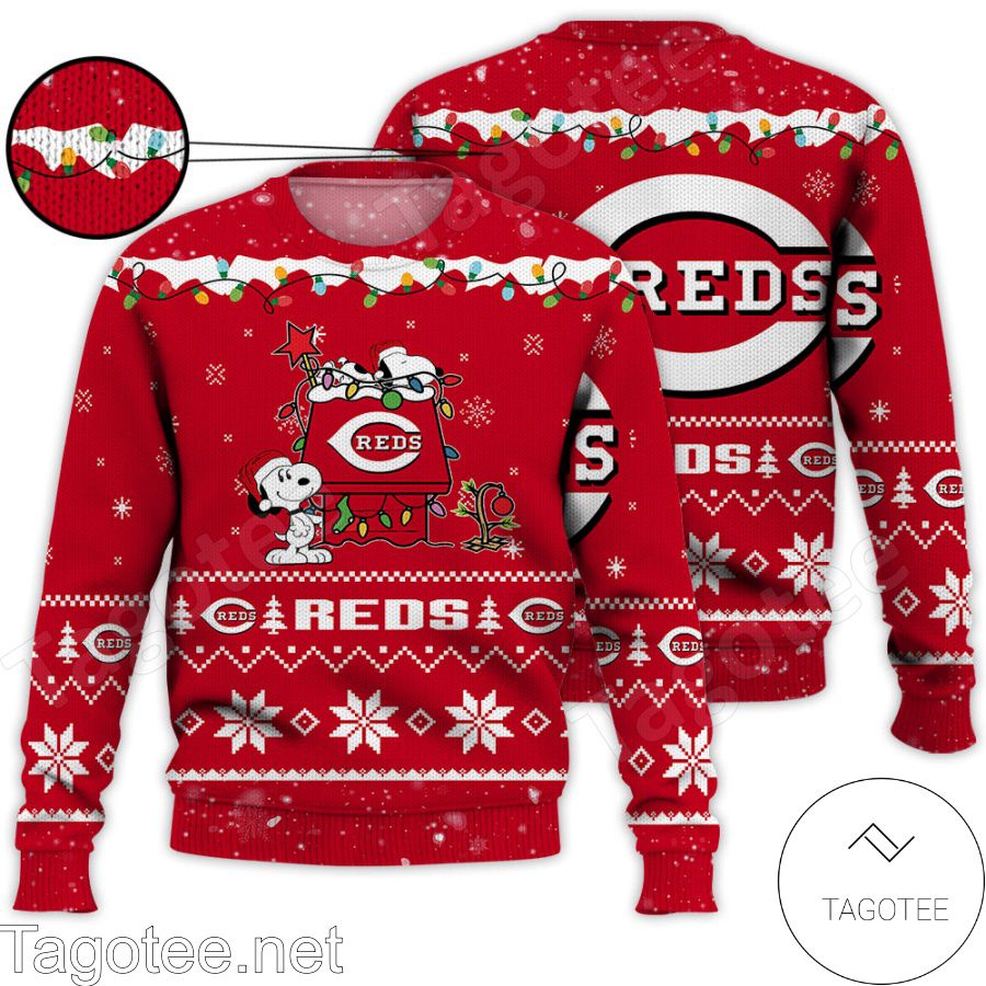 Cincinnati Reds Snoopy MLB Ugly Christmas Sweater