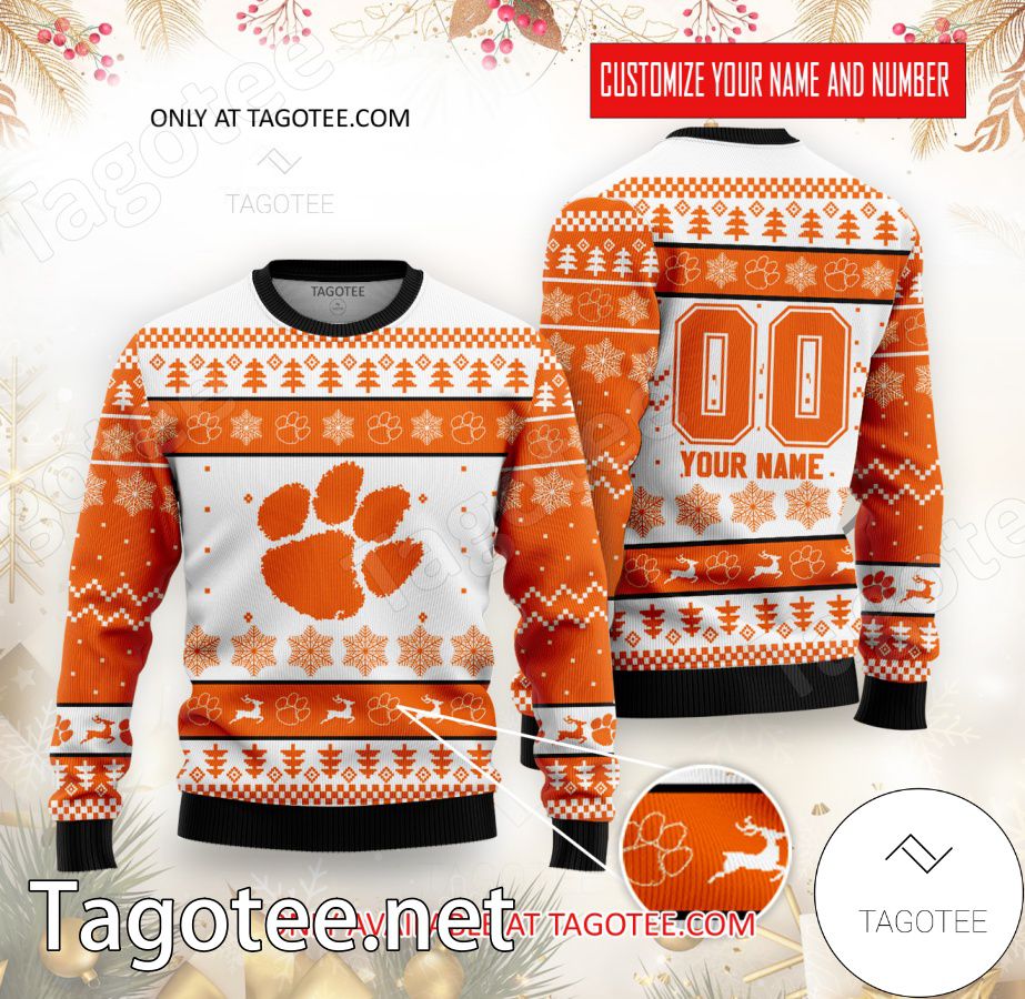 Clemson College Rugby Custom Ugly Christmas Sweater - BiShop