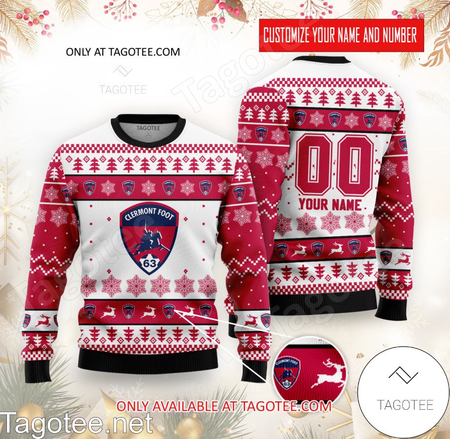 Clermont Foot Auvergne 63 Custom Ugly Christmas Sweater