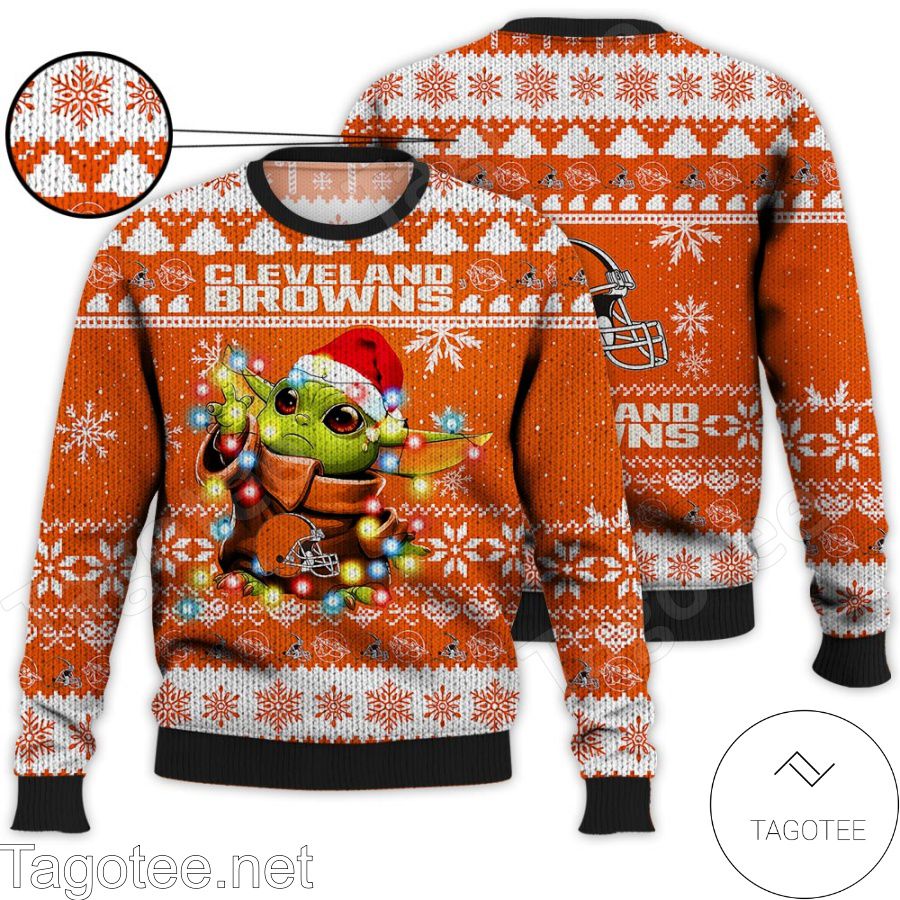 Cleveland Browns Baby Yoda Star Wars NFL Ugly Christmas Sweater