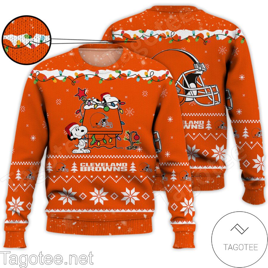 Cleveland Browns Snoopy NFL Ugly Christmas Sweater