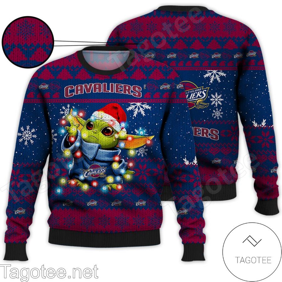 Cleveland Cavaliers Baby Yoda Star Wars NBA Ugly Christmas Sweater