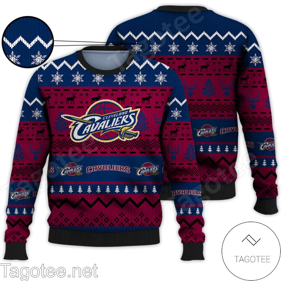 Cleveland Cavaliers NBA Basketball Knit Pattern Ugly Christmas Sweater