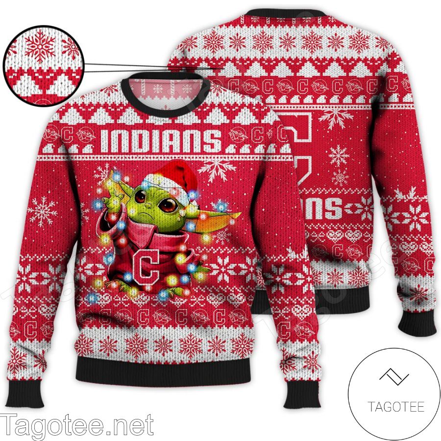 Cleveland Guardians Baby Yoda Star Wars MLB Ugly Christmas Sweater