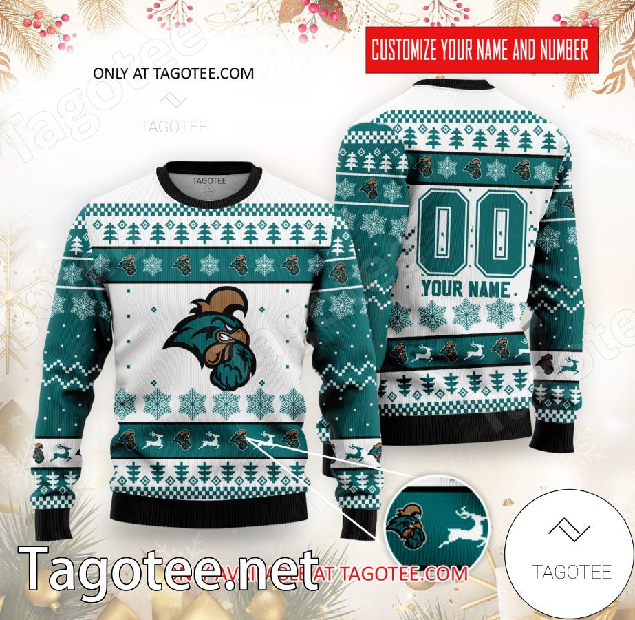 Coastal Carolina College Rugby Custom Ugly Christmas Sweater - BiShop