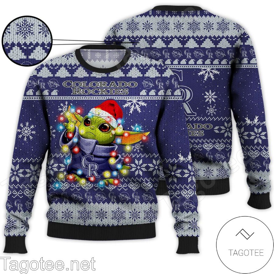 Colorado Rockies Baby Yoda Star Wars MLB Ugly Christmas Sweater