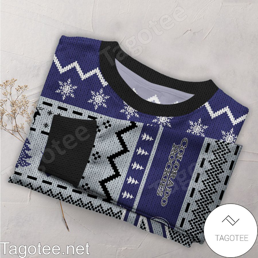 Colorado Rockies MLB Baseball Knit Pattern Ugly Christmas Sweater a