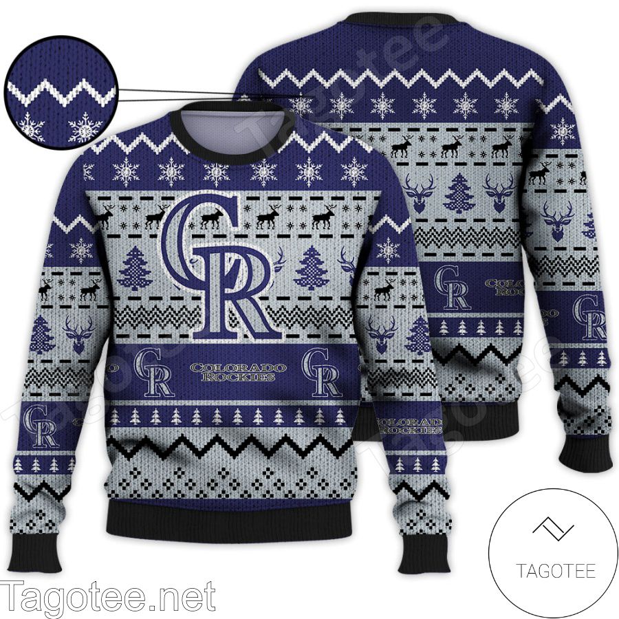 Colorado Rockies MLB Baseball Knit Pattern Ugly Christmas Sweater