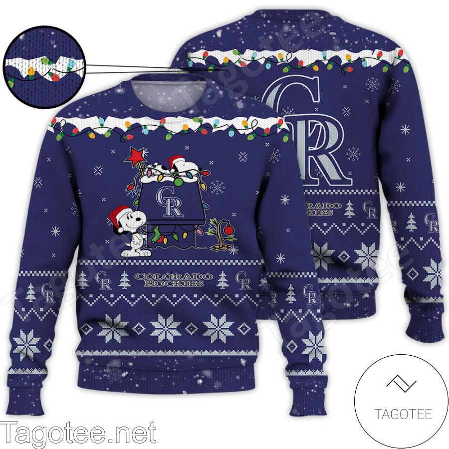 Colorado Rockies Snoopy MLB Ugly Christmas Sweater