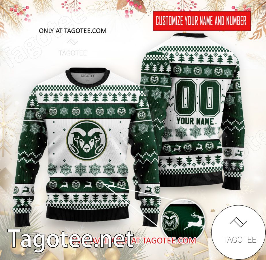 Colorado State Rams College Rugby Custom Ugly Christmas Sweater - BiShop