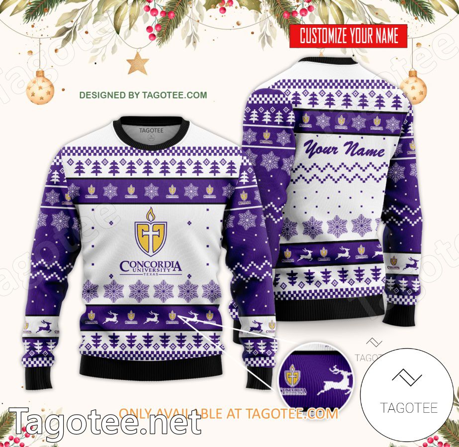 Concordia University Texas Custom Ugly Christmas Sweater - BiShop