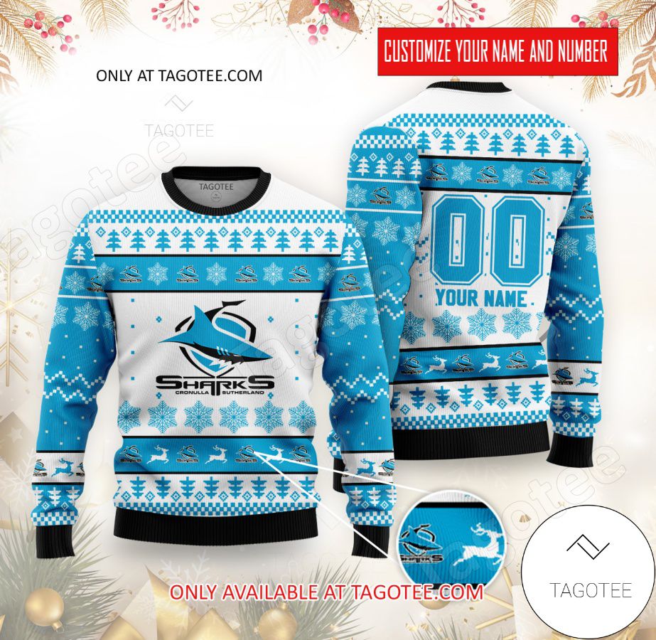 Cronulla-Sutherland Sharks Custom Ugly Christmas Sweater - EmonShop