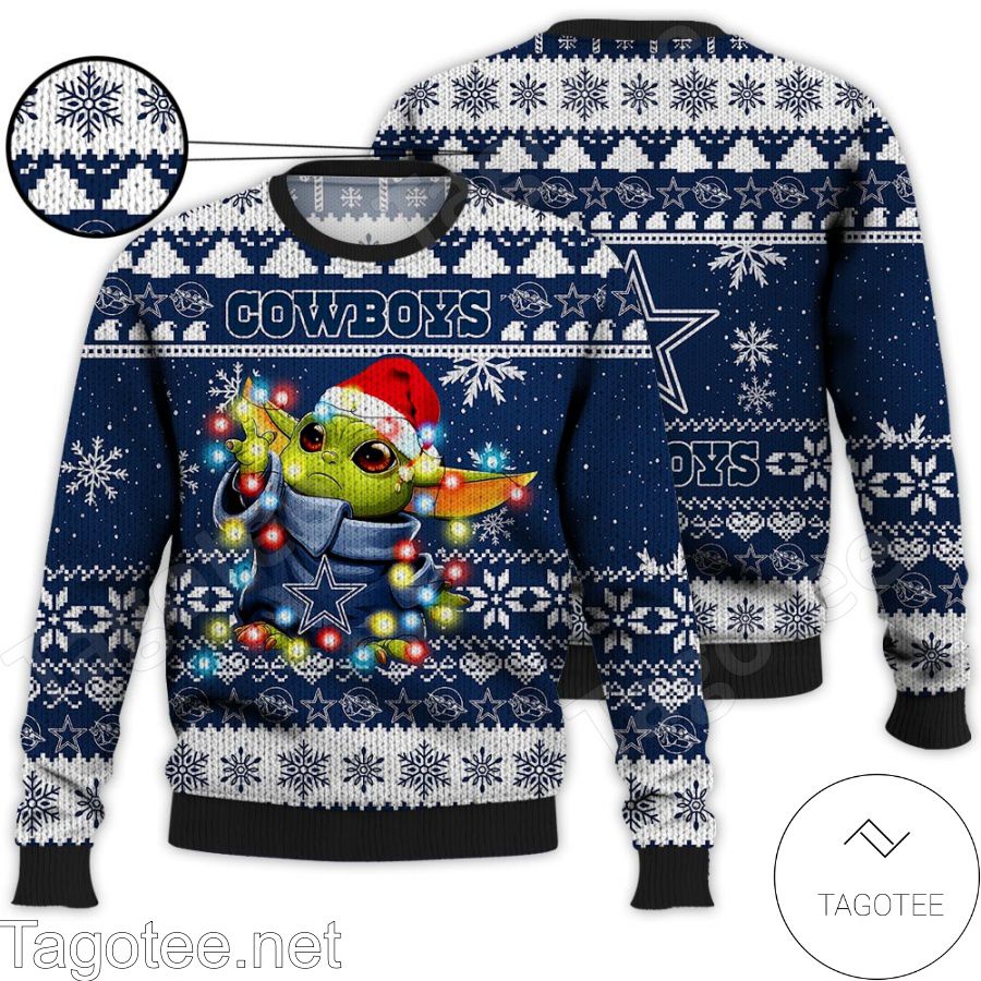 Dallas Cowboys Baby Yoda Star Wars NFL Ugly Christmas Sweater