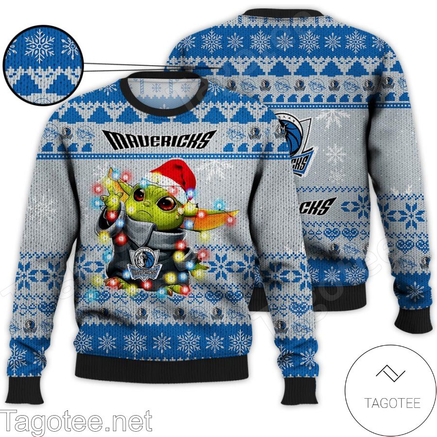 Dallas Mavericks Baby Yoda Star Wars NBA Ugly Christmas Sweater