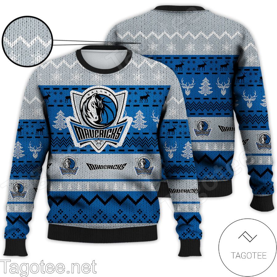 Dallas Mavericks NBA Basketball Knit Pattern Ugly Christmas Sweater