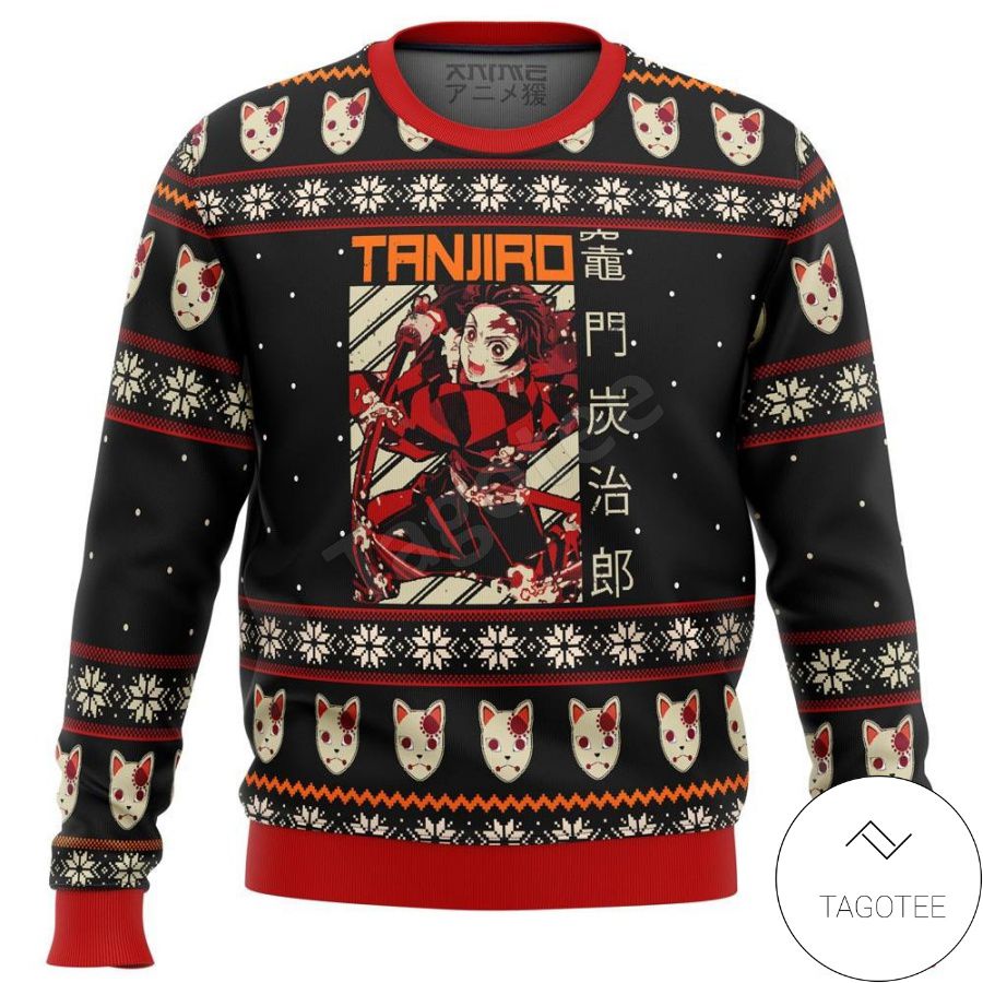 Demon Slayer Tanjiro Manga Anime Xmas Ugly Christmas Sweater