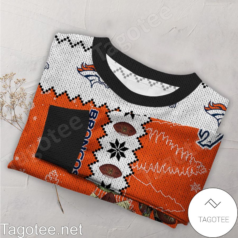 Denver Broncos NFL Baby Yoda And Baby Groot Ugly Christmas Sweater a