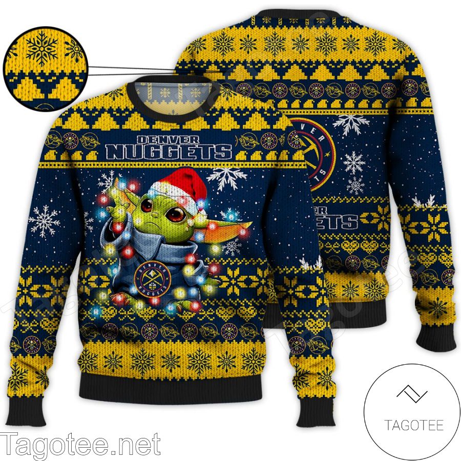 Denver Nuggets Baby Yoda Star Wars NBA Ugly Christmas Sweater